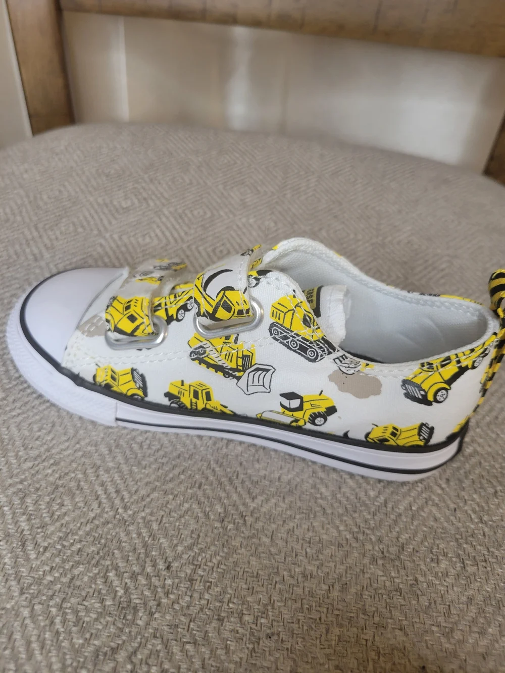 Converse Boy's White & Yellow Construction Print Sneakers
